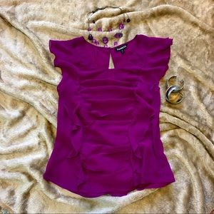 Express Sheer Blouse - Fuchsia in Color